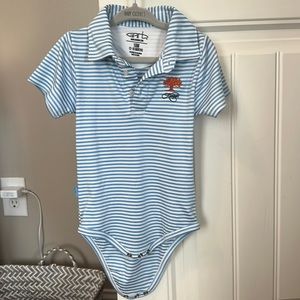 The Ocean course 18m striped polo onesie